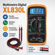 MRustc Multímetro Digital Profesional 6000 Cuentas,Voltímetro Amperímetro con Pantalla LCD Retroiluminada,Medidor de Voltaje DC,Corriente,Resistencia,Continuidad y Diodos - Negro - Ver 2