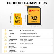 Thẻ nhớ Micro SD Kodak 32GB/64GB/128GB/256GB, Thẻ nhớ TF Class 10 A1 (Kèm bộ chuyển đổi) - Xem 8