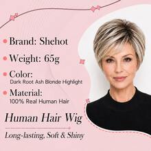 4x1 Pre Cut Lace Frontal Human Hair Wigs Short Straight Pixie Human Hair Wig For Older Women SHuman Hair Natural Hairline 10 Inch Lightweight Human Hair Wigs - Multicolor - View 3