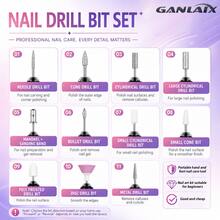 GANLAIX USB Rechargeable Electric Nail Drill Set, Electric Nail File And Polisher, Dual Speed Forward/Reverse, Suitable For Thick Nails, Manicure And Pedicure Polishing Tool, Unisex Christmas Gift - 黑與白 - 查看 4