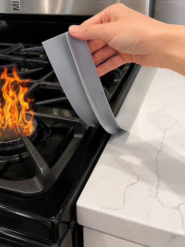 Organic Silicon High Temperature Resistant Kitchen Gap Strip, Silicone Stove Gap Covers, Oil And Dirt Resistant Gas Stove Gap Soft Sealing Strip, Silicone Gap Plug Kitchen Stove Counter Gap Cover - Flexible Stove Space Filler