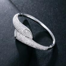 1pc Fashionable Luxurious Cubic Zirconia Women's Bracelet, Teardrop Full Rhinestone Design, Gold-Plated Silver Bracelet, Dual Color Options, Hand Jewelry Accessories, Saudi National Day Decoration, Banquet Party Wear, Eid Al-Fitr Gift, Eid Al-Adha Distribution - Water Drop Bracelet - View 5