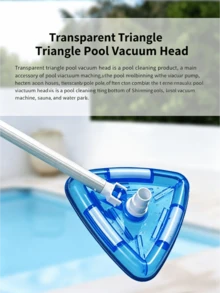 Transparent Weighted Triangular Pool Vacuum Head With Multiple Hard Bristle Brushes, Integrated Suction And Scrubbing For Dead-Angle Cleaning Of Pool Bottom, Edges, Slopes, Mud, Sand And Algae, Corrosion-Resistant Engineering Plastic, Sinks Without Floating, Universal Interface Compatible With Various Telescopic Poles, Cleaning Accessory For Home Yard Pool, Fish Pond And Water Park - Triangular Vacuum Head - View 10