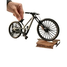 1pc New Alloy Bicycle Model Simulation Mountain Bike Downhill Bike Road Bike Ornament Gift Toy, Party Gift, Birthday Gift, Easter Small Gift - Silver-43 - View 5