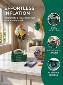 SOKANY 1pc Portable Electric Balloon Inflator, 220V-240V 400W Electric Balloon Air Pump, Suitable For Party Balloon Decoration - EU C Type Plug(220-240V) - View 2