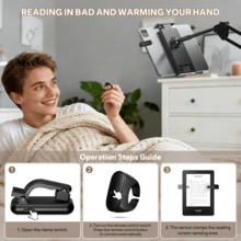 Kindle 翻頁環，相容於 Kindle Paperwhite/Oasis/Scribe，免藍牙夾式 Kindle 遙控器，平板電腦相機遙控器，適用於厚保護殼，附收納袋 - 彩色 - 查看 6