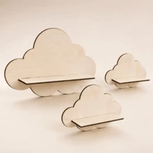 Cloud-Shaped Floating Wall Shelf, Decorative Corner Display Rack For Toys And Plants, Suitable For Children's Room And Nursery With Nordic Style Home Decor - Cloud - View 2