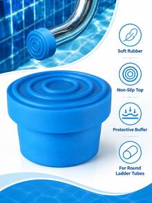 1/4pcs Pool Ladder Rubber Pad Rings, Anti-Slip Rubber Buffer Foot Protector, Prevent Scratching Pool Liner, Durable Shock-Absorbing, Suitable For Above Ground Pool Accessories, Ladder Foot Caps Secure Fit - Multicolor - View 4