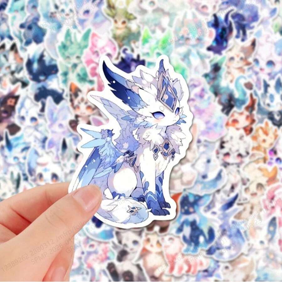 60pcs Fantasy Creature Theme Creative Decorative Stickers, Creating A Rich Dreamy Fairy Tale Atmosphere, Featuring Lively Elves And Various Mythical Beasts With Exquisite Patterns, Paired With Delicate And Precise Die-Cut Craftsmanship, Unique And Beautiful Individual Designs. High-Definition Printing With Fine And Clear Imagery, Surface Film Protection For Waterproof, Scratch-Resistant, And Durable Against Daily Wear, Stable Color With Long-Lasting Adhesion And Fade Resistance - Multicolor - View 1