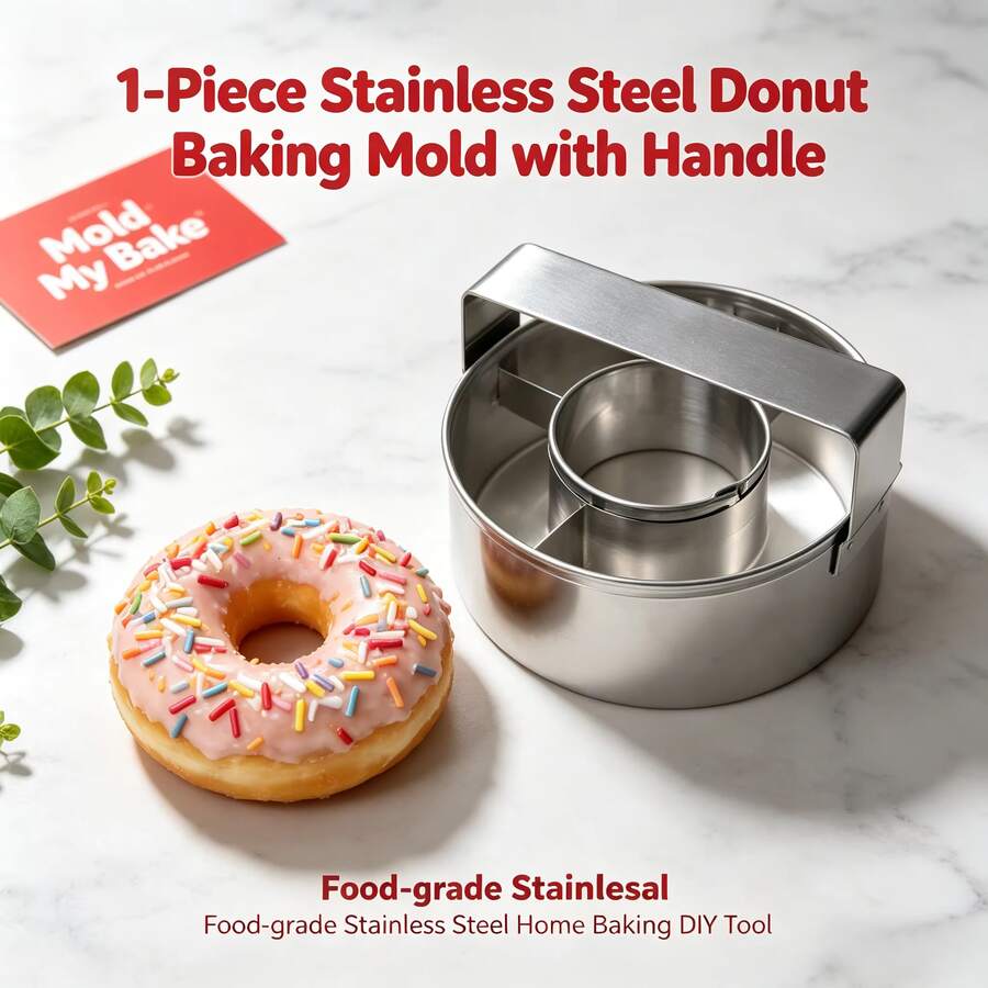 Cookie Cutter Set, 1PC 6.5cm Stainless Steel, With Handle, Non-Stick Easy Release, Home Baking Frying For Bakers - View 1