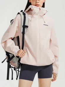 CAMEL CROWN Jaket Outdoor Wanita Lapisan Tunggal Hard Shell, Nyaman, Tahan Air, Ringan, Cocok untuk Hiking dan Pendakian Gunung di Musim Semi - Bubuk kembang api - View 2