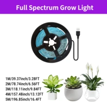 1件 16.4英尺 USB供電 LED植物生長燈條，全光譜多肉植物補光燈，適合多肉植物、室內植物與花園種苗培育 - plant light strip - 查看 10