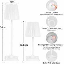 LED現代觸控檯燈，1800mAh可充電鋰電池，三色可調光，適用於各種房間的氛圍裝飾照明，室內外理想的智能照明裝飾 - 彩色 - 查看 10