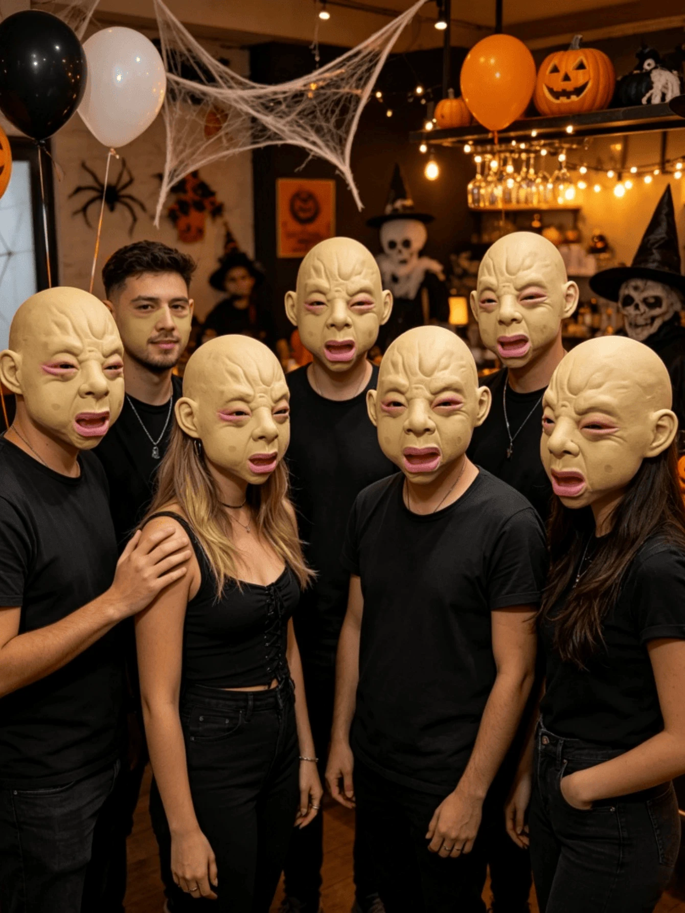 1pc Halloween Funny Crying Face Mask, Latex Crying Head Cover, Cosplay Party Costume Prop - A - View 1