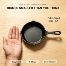 Modern Innovations Mini Black Cast Iron Skillet, Pre-Seasoned, Small Skillet, Suitable For Baking Cookies/Brownies Or Cooking Eggs, Cast Iron Flat Bottom Pan, Skillet, Preferred For Making Pizza, Steak And Eggs - Black - View 11