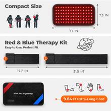 Red Light Therapy For Body – 90 LEDs (660/850/460nm), Wearable Infrared & Blue Light Therapy Pad (13"X7.3") For Pain Relief & Muscle Recovery, FSA Eligible HSA – 27 Customizable Options (Corded) - View 9