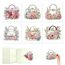 6pcs DIY Diamond Painting Greeting Card Set, Butterfly, Bird, Peacock, Bee, Rabbit Patterns With Asymmetrical Shaped Diamonds, Paper Material, Handmade Tools And Supplies, Suitable For Elders, Friends And Family, Holiday Party DIY Handmade Gift - 6Pcs - View 17