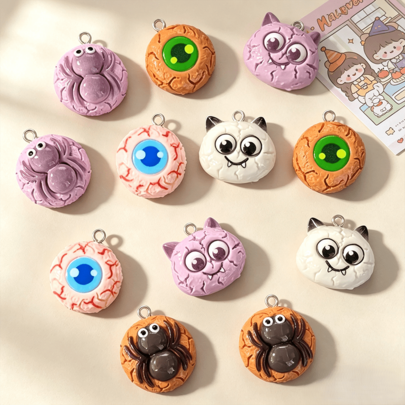 10 Stücke Harz Halloween Tier Anhänger, DIY Cartoon süße Ohrringe Halskette dekorative Accessoires - zufällig gemischt