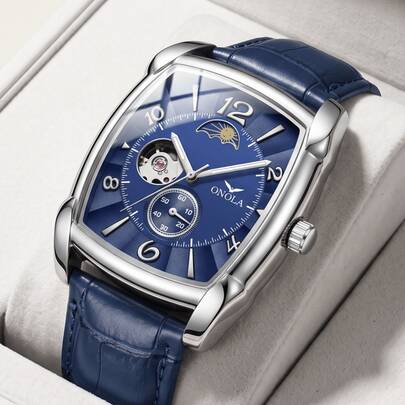 ONOLA Brand Automatic Mechanical Watch Sports Waterproof Square Tourbillon Business Watches With Gift Box Gift