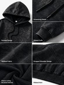 Sweatshirt Wanita Musim Gugur/Dingin Terbaru, Longgar, Minimalis, Warna Polos, Kasual, Modis, Serbaguna, Berlapis Termal - Hitam - View 7