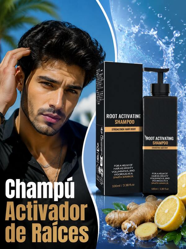 Shampoo para afeitar y limpiar el cabello, masculino. Fortalecedor y hidratante. Reduce la rotura del cabello y las puntas abiertas, mejora el cabello seco y rizado. Champú para el cabello fortalecedor y nutritivo, para cabello graso, todo tipo.