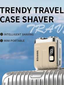 Outdoor Camping New MINI Digital Display Electric Shaver Floating Razor Triple Ring Blade Magnetic Dual Head Portable Beard Trimmer - A - View 2