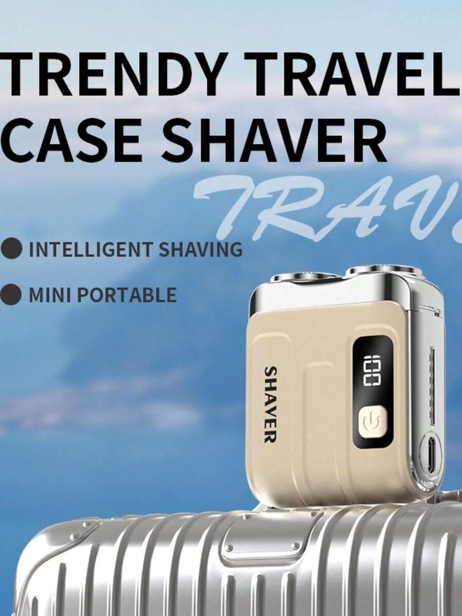 Outdoor Camping New MINI Digital Display Electric Shaver Floating Razor Triple Ring Blade Magnetic Dual Head Portable Beard Trimmer