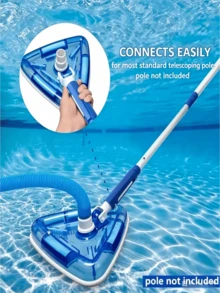 Transparent Weighted Triangular Pool Vacuum Head With Multiple Hard Bristle Brushes, Integrated Suction And Scrubbing For Dead-Angle Cleaning Of Pool Bottom, Edges, Slopes, Mud, Sand And Algae, Corrosion-Resistant Engineering Plastic, Sinks Without Floating, Universal Interface Compatible With Various Telescopic Poles, Cleaning Accessory For Home Yard Pool, Fish Pond And Water Park - Triangular Vacuum Head - View 6