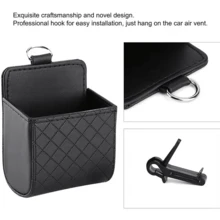 Car Air Vent Storage Box PU Leather Hanging Storage Bag Phone Glasses Keys Coins Cards Storage Bag Universal Car Interior Accessories For Sedans SUVs Trucks - A - View 5