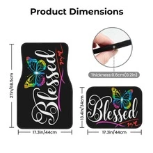 1pc/4pcs Car Floor Mats And Trunk Liner, Waterproof Anti-Slip Dust-Proof Printed Cargo Liner, Unisex Car Trunk And Floor Mats With Colorful Butterfly Letter Pattern, Universal Floor Protection Mat, Ideal Holiday/Thanksgiving Gift - Blessed Gradient Butterfly - View 9