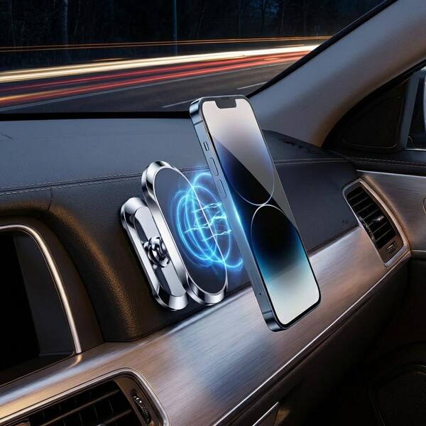 Universal Adhesive Magnetic Phone Holder, 360° Rotatable Strong Magnetic Phone Mount, Can Be Attached To Any Smooth Surface Such As Car Dashboard, Desk, Bathroom Mirror, Compatible With All Android Phones