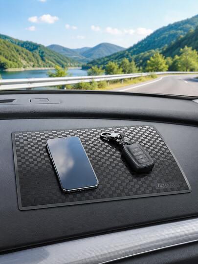 Car Dashboard Anti Slip Mat Non Slip Pad For Auto Interior Accessories, Phone Key Card Holder Organizer Pad, Universal Car Dash Mat Sticky Grip Tray For Mobile Phone Keys Coins Decoration, Dashboard Storage Mat
