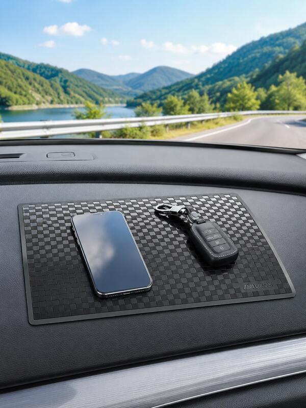 Car Dashboard Anti Slip Mat Non Slip Pad For Auto Interior Accessories, Phone Key Card Holder Organizer Pad, Universal Car Dash Mat Sticky Grip Tray For Mobile Phone Keys Coins Decoration, Dashboard Storage Mat
