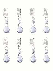 1-4pcs Crystal Glass Tablecloth Clips With Stainless Steel Clamps, Decorative Transparent Window Curtain Weights, Suitable For Home Dinner, Kitchen/Dining Room/Home/Garden Decor, DIY Tablecloth Decor Hanging Accessories Set - View 22