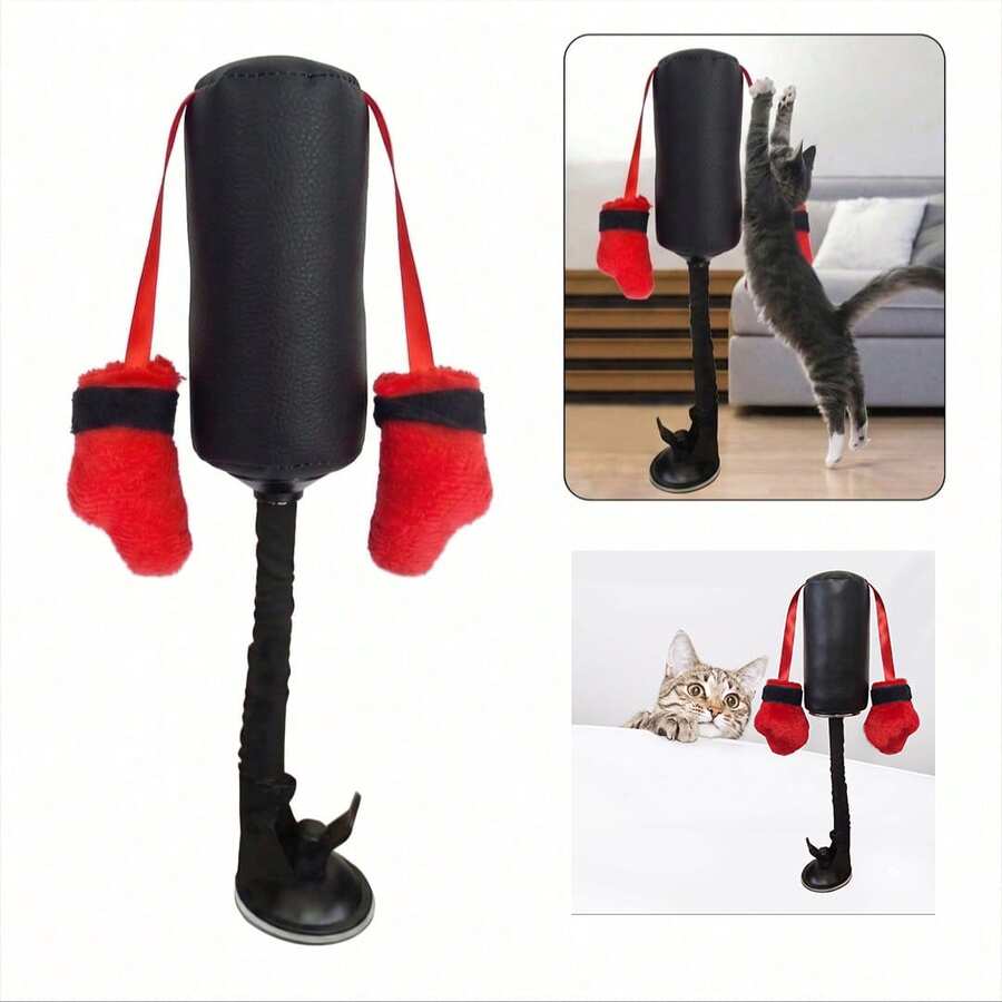 Saco de boxeo para gatos, juguete de actividad divertida para gatos, juguete de ejercicio para gatos con guantes de boxeo colgantes - Multicolor - Ver 1