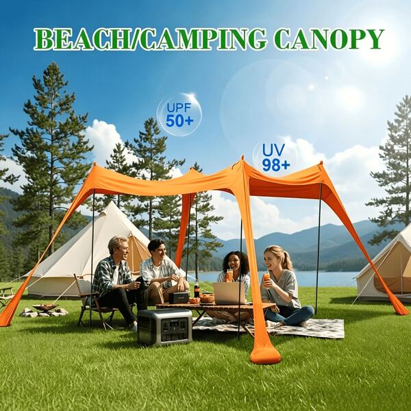 Tenda Pelindung Matahari Pantai Lipat Portabel, Perlindungan UV Efektif, Tahan Air, Tahan Angin, Tempat Berlindung Luar Ruangan, Pemasangan Cepat, Cocok untuk Pantai, Berkemah, Memancing, Taman, Kebun, dan Aktivitas Rekreasi Luar Ruangan