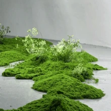 1pc Artificial Fiber Moss Lawn Mat, Faux Moss Turf, Suitable For Desktop Decoration, Micro Landscape, Bonsai Pot Top Covering, Home And Wedding Party Decor - A - View 6