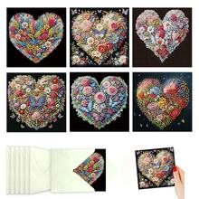 6pcs Diamond Painting Greeting Card Set, Butterfly, Seashell, House, Flower Patterns, Paper Material With Partial Mosaic Craft, Holiday Greetings For Friends And Family, Banquet Handwritten Blessing Cards, Anniversary Message Cards - 6Pcs - View 15