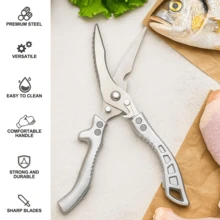 Multifunctional Kitchen Scissors/Ergonomic Grip, Ambidextrous, Perfect For Cutting Chicken, Chicken Bones, Fish, Meat/Descaling Fish Kitchen Tool From Kitchenware Science - Multicolor - View 4