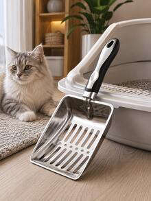 Stainless Steel Cat Litter Scoop, Large Deep Metal Litter Scooper With Wide Slotted Sifter And Ergonomic Long Handle, Durable Easy-Clean Pet Waste Shovel For Fast Clump Removal, Cat Litter Box Cleaning Tool For Kittens, Cats And Multi-Cat Homes - Multicolor - View 7