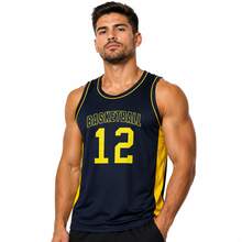 Men's Sports Tank Top For Sports Activities, Gym And Casual Use - Bola Basket Hitam Kuning - View 1