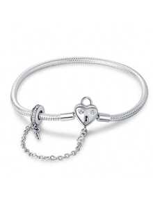 1pc S925 Sterling Silver Insect Style Snake Bone Bracelet DIY Design, Can Be Paired With Pendant Beads, Very Suitable For Girls Daily Wear - Multicolor - View 8