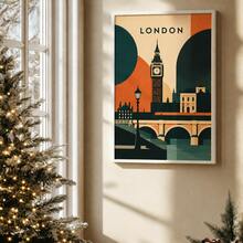 1pc Retro London Poster, Geometric City Landmark Wall Art Print, Unframed Matte Paper Poster For Bedroom Living Room Dorm Decor - 1PC - View 4