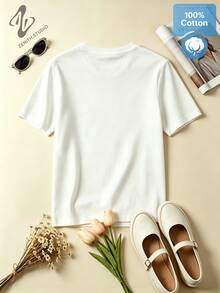 ORANGE SPRITZ Retro Casual Cotton Citrus Fruit Graphic T-Shirt For Summer Weekend Leisure - 白色 - 查看 2