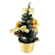 1PC Mini Artificial Christmas Tree, Multi-Style Tabletop Xmas Ornament With Bow Pinecone Flower Ball Decorations, Small Desktop Pine Tree For Indoor Home Window Yard Outdoor Landscape Christmas Party Table Decor & Perfect Xmas Holiday Gift Supplies - Multicolor - View 12