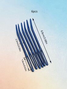 DIY Woven 6-Color Large Eye Aluminum Curved Needles, Set Of 6, Red Yellow Green Silver Purple Multi-Color, Smooth Rust-Proof, Curved Tip Design, Suitable For Sewing Yarn And Making Crochet Dolls, Essential Sewing Accessory For Hand Knitting - Large-eye Aluminum Bent Needle - View 14