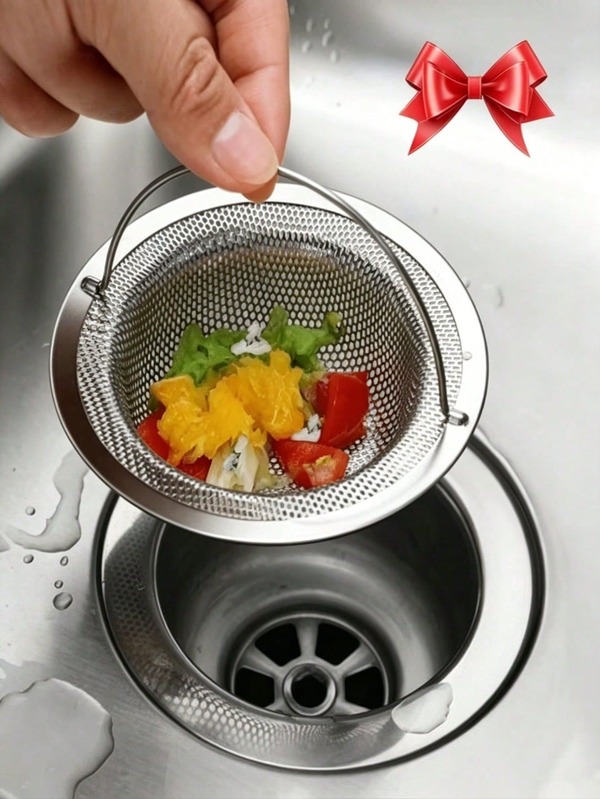 1/2 buah Saringan Pembuangan Wastafel Stainless Steel, Saringan Jaring Anti Sumbat dan Anti Karat, Baki Pembuangan Universal untuk Dapur dan Kamar Mandi, Aksesoris Pembersih Rumah Tangga