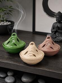 1件禪意山脈瀑布樹脂回流香爐，2款可選，瀑布效果香座，茶室與書房裝飾，送禮佳品 - 蒼山香爐 - 查看 4