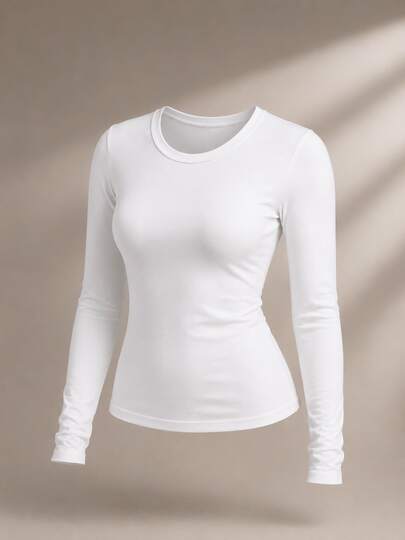 Demolart Modas Camiseta Térmica Básica Feminina Manga Longa Proteção Solar Uv 50+ Blusa Lisa Praia Corrida Treino Academia Sport Pilates