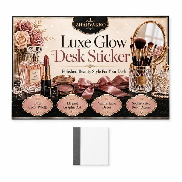 Vanity Surface Sticker With Smoothing Card, Desktop Sticker Label For Makeup Desk And Office Use, Cute Table Decorative Sticker Sheet, 14 * 21 Cm Beauty Desk Styling Sticker
